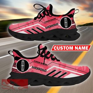 Custom Name Lincoln Logo Camo Pink Max Soul Sneakers Racing Car And Motorcycle Chunky Sneakers - Lincoln Logo Racing Car Tractor Farmer Max Soul Shoes Personalized Photo 5