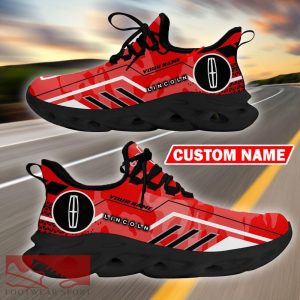 Custom Name Lincoln Logo Camo Red Max Soul Sneakers Racing Car And Motorcycle Chunky Sneakers - Lincoln Logo Racing Car Tractor Farmer Max Soul Shoes Personalized Photo 4