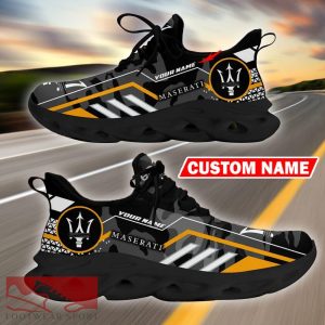 Custom Name Maserati Logo Camo Black Max Soul Sneakers Racing Car And Motorcycle Chunky Sneakers - Maserati Logo Racing Car Tractor Farmer Max Soul Shoes Personalized Photo 1