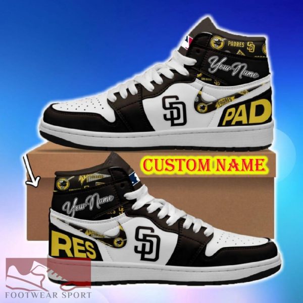 MLB San Diego Padres Air Jordan HighTop Shoes Ideas Custom Name Gift Fans Hightop Sneakers - MLB San Diego Padres Air Jordan HighTop Shoes Ideas Custom Name Gift Fans Hightop Sneakers